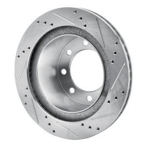 Dodge Ram 2500 Brake Rotor (1) - Rear Left - R1 Concepts - Drilled & Slotted - Silver - `03-`08